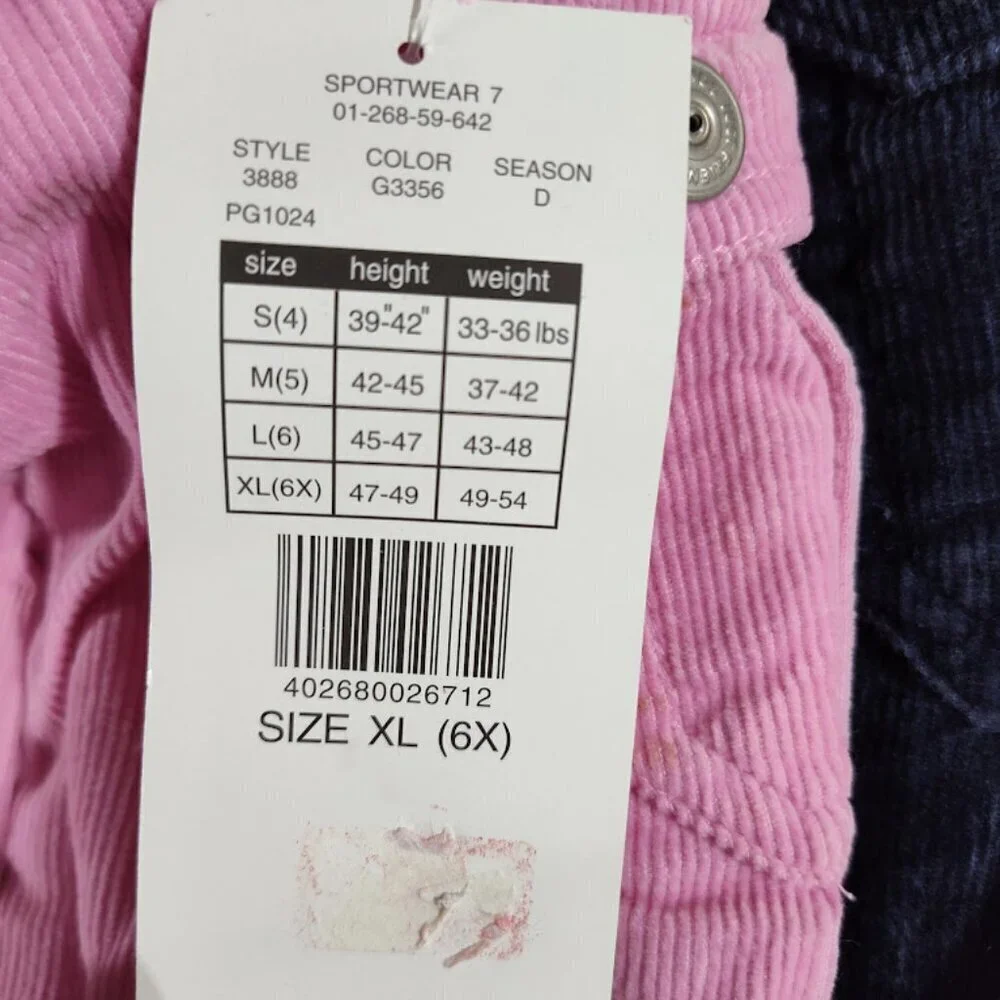 2 Just Friends Girl Corduroy 100% Cotton Y2K Skirts Pink and Navy Size 6 NWTs